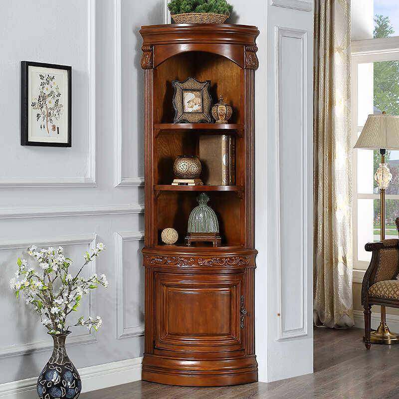 美柜柜式角墙角柜客厅实木三UEH角欧式储角落酒柜转角置物架卧室