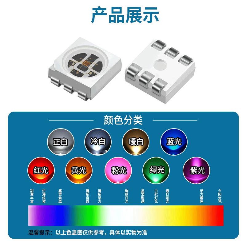 WS282S断电续QSN传幻彩灯D片内置IC芯智能外控LE光源50506个1脚