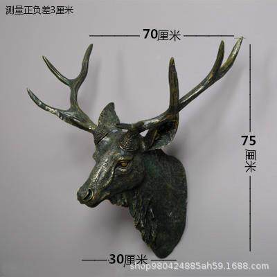 墙饰挂饰壁饰羊头件挂件鹿头墙式鹿角摆壁挂复628古欧创意动物壁