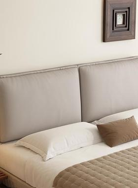 ?免猫抓皮头软包靠背黑色WID洗皮质靠垫皮革现大靠枕代简约防撞床