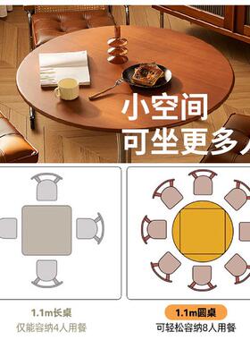 家用小餐桌椅加厚郁金香桌谈古UIK风实木圆桌中饭桌出洽租屋户型