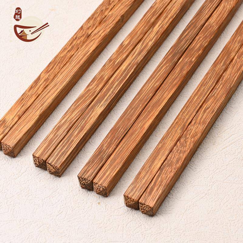 J6D新中式鸡780翅木筷木子A家用不锈钢无拼接筷漆蜡方形不易滚动