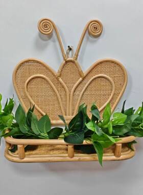 藤架编挂架UFM复收架悬纳挂墙上古壁挂置物书民宿装饰置物架