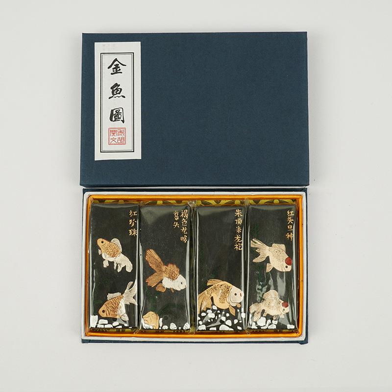 老胡开文徽墨墨条五盒装墨条彩墨油烟墨研磨块锭墨条墨一两装盒书