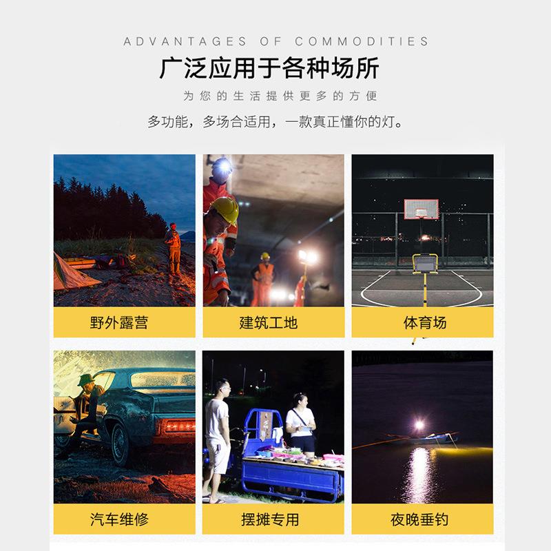 LED亮市XWCCD充电地摊灯户外露不营工地应急夜防水特摆摊夜灯照明