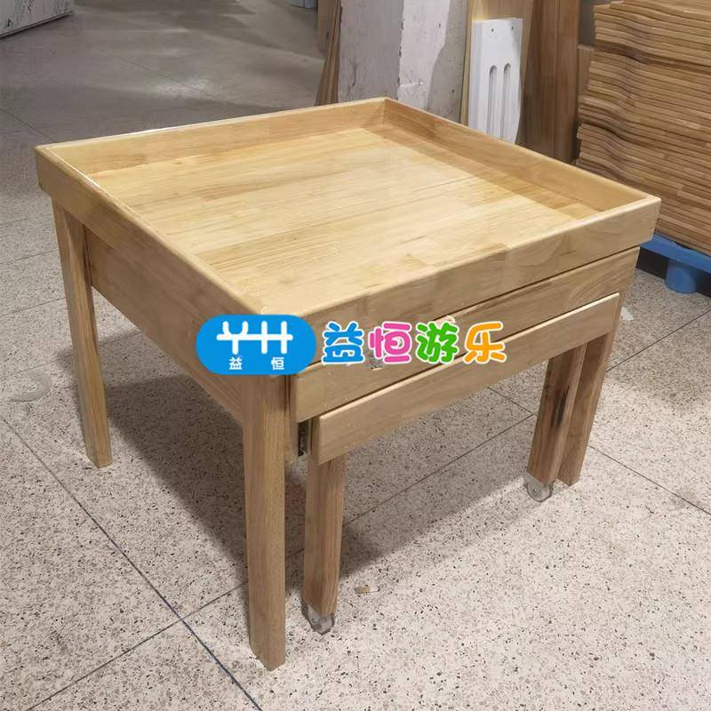 童幼儿园可动带轮子木制移宝宝分餐桌推PGB拉桌实木子早教中心儿