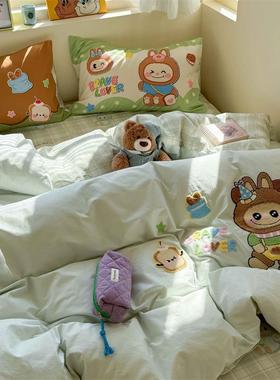 套RMAA类卡通可爱四件套全棉纯棉布布儿童学生款宿舍四季被床单套