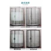 易淋浴房整体淋卫生间干湿分离浴简隔断浴室洗玻璃门澡间屏LUG风