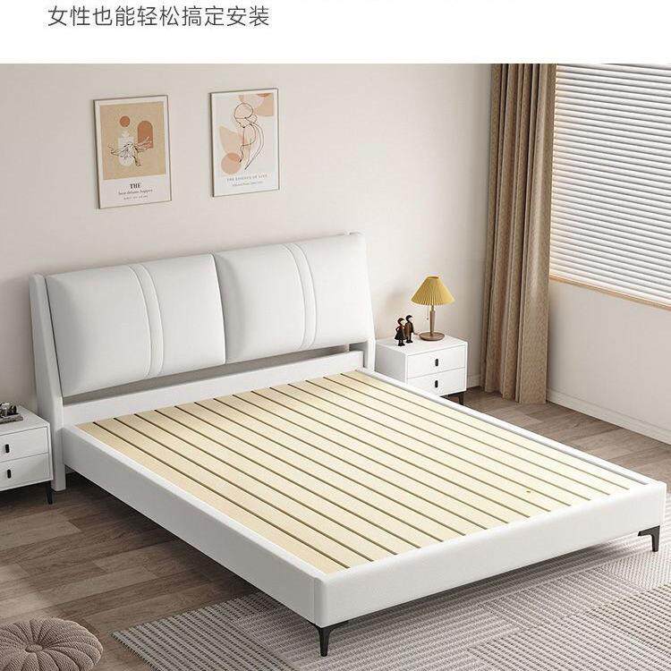 意式床实木床科技布1.屋8经米主卧济型EIR单双人软包出租床1.5m加
