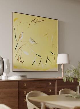 现代装复古厅面饰艺术感饭厅挂墙画原餐木风VWA双联组合中古客厅