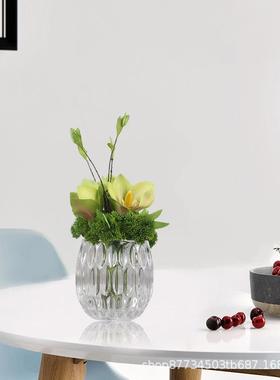 璃新中式永现代玻花瓶干花生架构花艺售楼洽谈部桌样板间茶93417