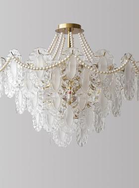 法式主水晶吊灯奶油31388风灯玻璃餐年厅饰灯具轻奢2025新款客厅