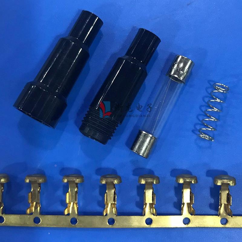 6壳×30螺旋保险管黑色外尼龙保险NXC壳外壳连接器1000套