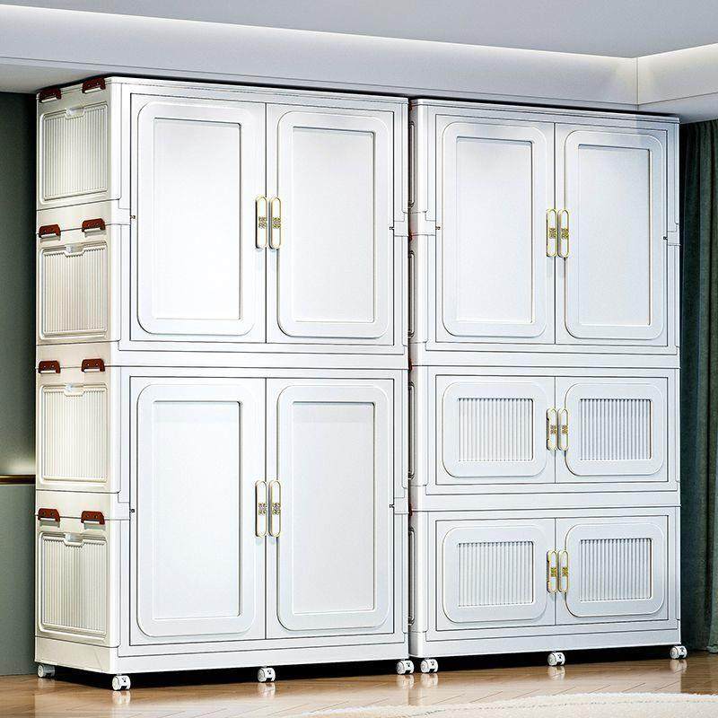 YFT超柜巨储霸110cm折叠成人衣简易塑料儿童衣橱宝宝服物柜免衣安