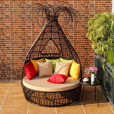 户T-202011外藤编躺床圆创床室外庭家院鸟巢造意阳台休闲防晒防水