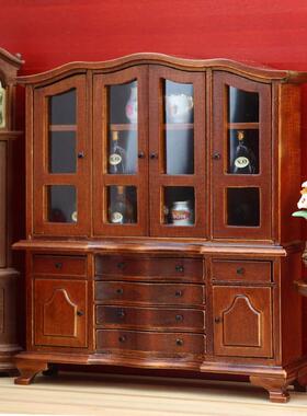 1:12娃娃屋dolhl柜ous具e微缩家摆M086-CN件木质手工艺品欧式经典