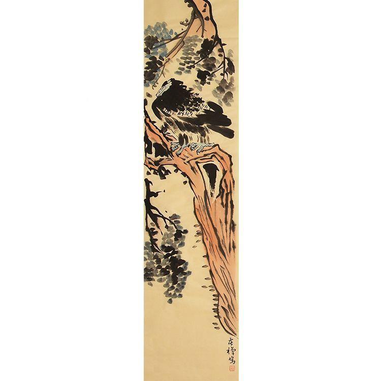 名画家李苦禅写意办画纯手装绘室饰画CDX国画水墨画公画客厅画玄