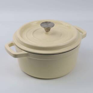 24铸cm铁珐琅锅双耳炖锅经典 炖锅锅平底无涂层锅健康具锅搪珐琅锅