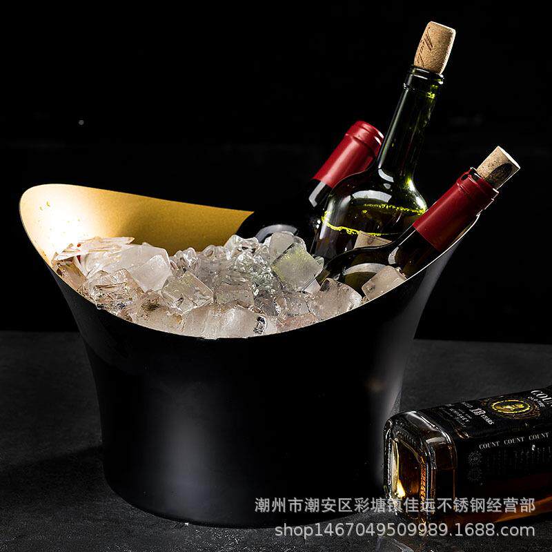 新款创意PQ001不钢轻奢家锈用北欧V红酒香槟桶酒吧KT酒盆元宝冰红