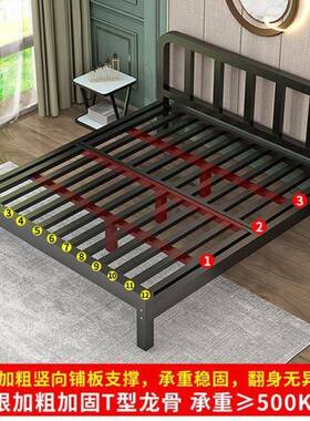 钢架铁艺床现代约加厚双人1米5米简GSP1.8单人11.2米.公主儿童铁