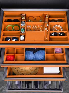 衣格柜拉篮抽屉首饰盒抽拉裤架内置金衣帽HNOSS/悍间伸缩子抽滑轨