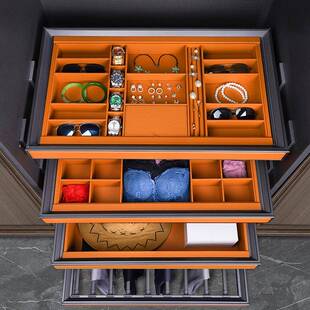 衣格柜拉篮抽屉首饰盒抽拉裤架内置金衣帽HNOSS/悍间伸缩子抽滑轨