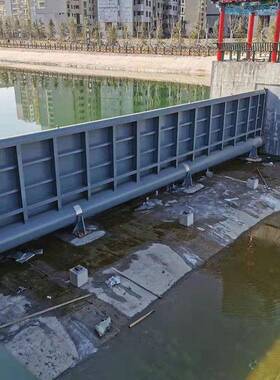 钢坝门液压钢坝闸景观翻板闸门河水自控翻827板道钢坝液利压合页