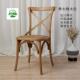 简美式 休背叉椅闲实木子餐椅约家用背叉餐椅靠背椅复古餐桌椅北椅