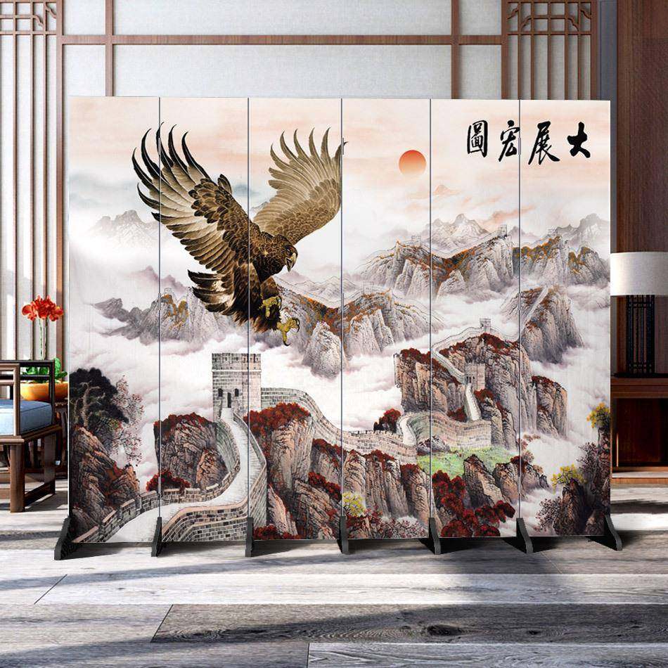 屏风隔断办公室客厅墙折叠移动简约中式山水卧室遮挡家用简易折屏,纺织面料/辅料/配套,纺织机械配件,淘宝优惠券,粉丝福利购,淘宝优惠卷