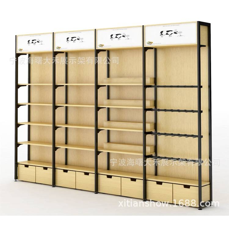 宁波杭州超市货架 便利店钢木货柜厂家精品店文具店货架展示架