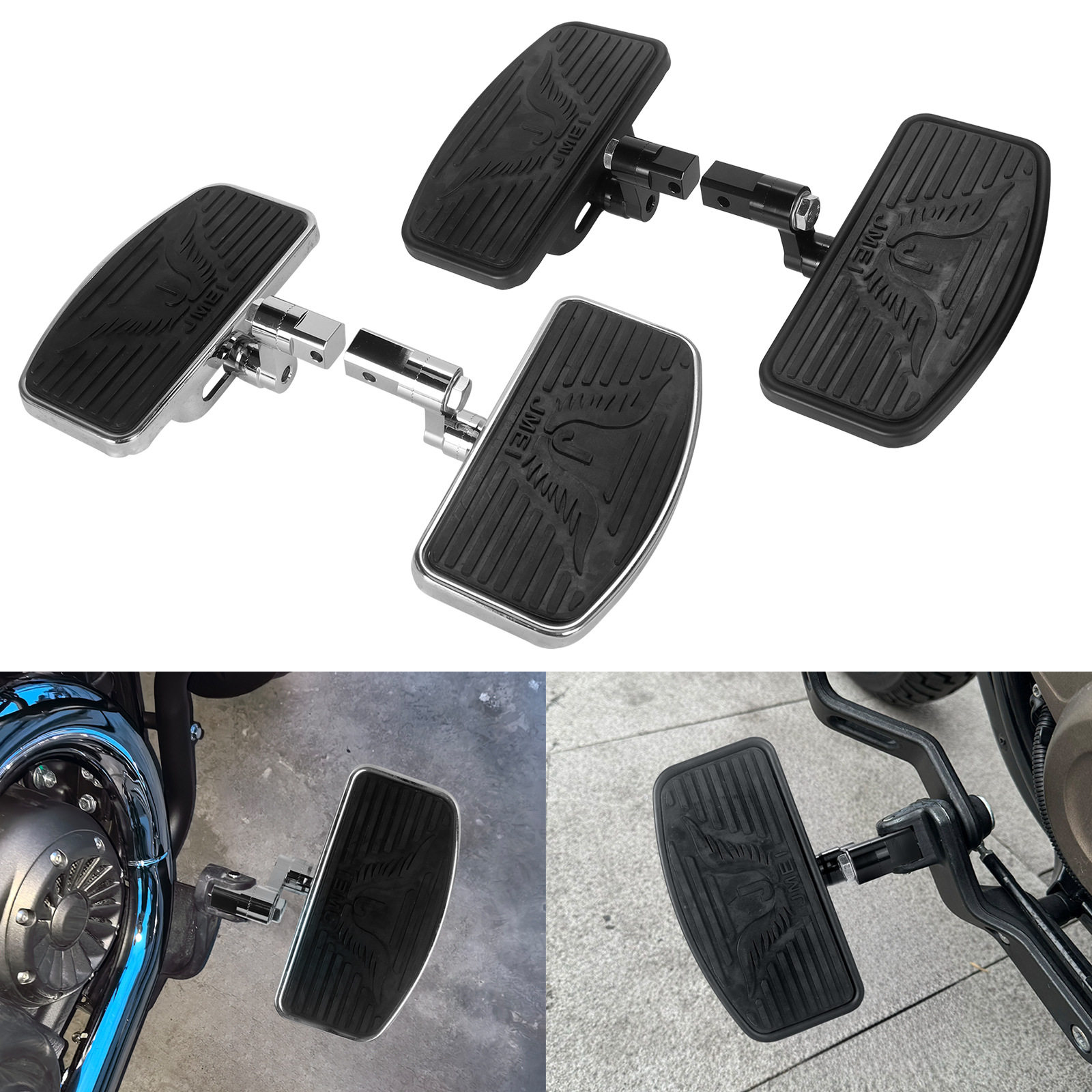 适用于VT750/VTX1300/VTX1800 乘客休息脚踏改装前后大脚踏板