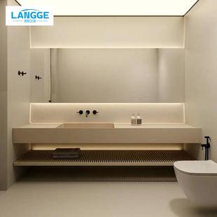 高定轻奢简约可丽耐一体盆浴室柜组合洗漱洗脸台上盆挂墙式艺术盆