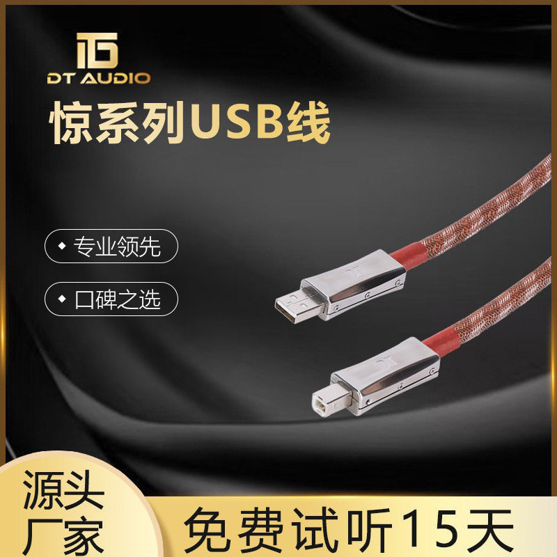 DT惊系列usb线高纯度高品质专业全铜发烧插接线hifi音响音频线