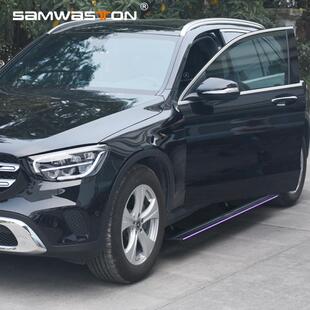 适用于奔驰GLC260L带灯电动踏板装饰自动伸缩流光外侧脚加厚配件