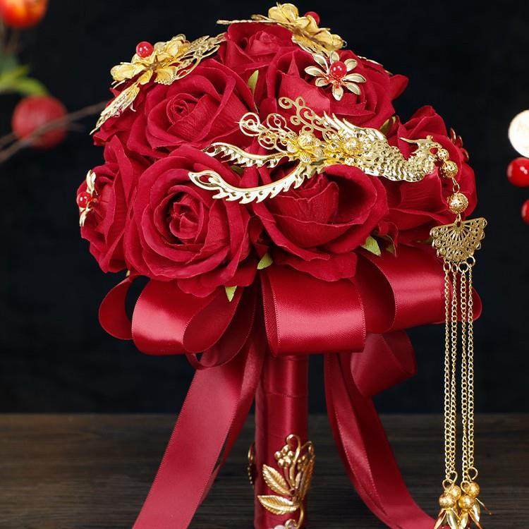 手捧花高档仿真玫瑰花新娘结婚中式婚礼秀禾服摄影道具婚庆用品,节庆用品/礼品,新娘配件,淘宝优惠券,粉丝福利购,淘宝优惠卷