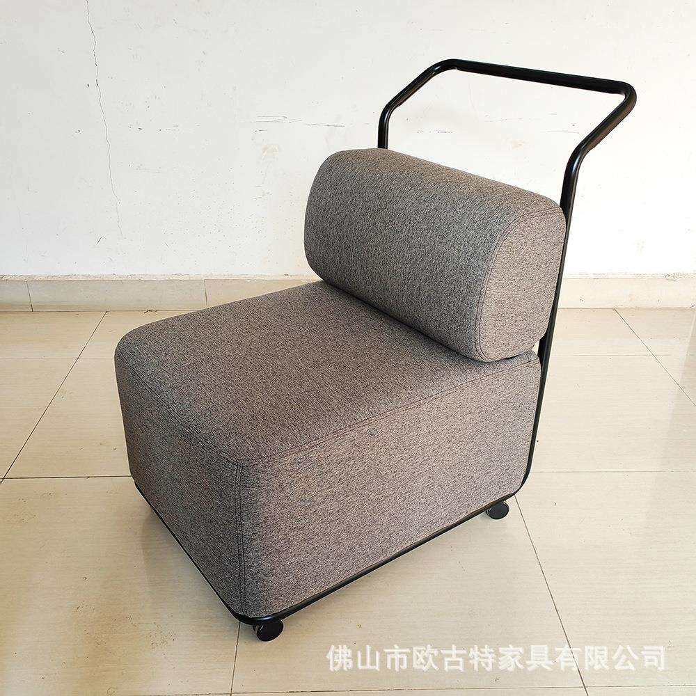 2026新款家用别墅客厅带轮子可移动手推休闲椅创意铁艺单人沙发椅