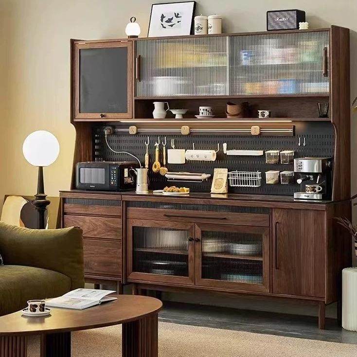 北美黑胡桃木实木餐边柜一体靠墙酒柜茶水柜高柜橱柜岩板储物柜,机械设备,其他机械设备,淘宝优惠券,粉丝福利购,淘宝优惠卷