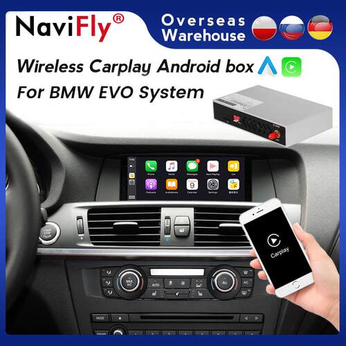 适用宝马EVO系统原车屏升级即插即用无线CarPlay安卓Auto盒