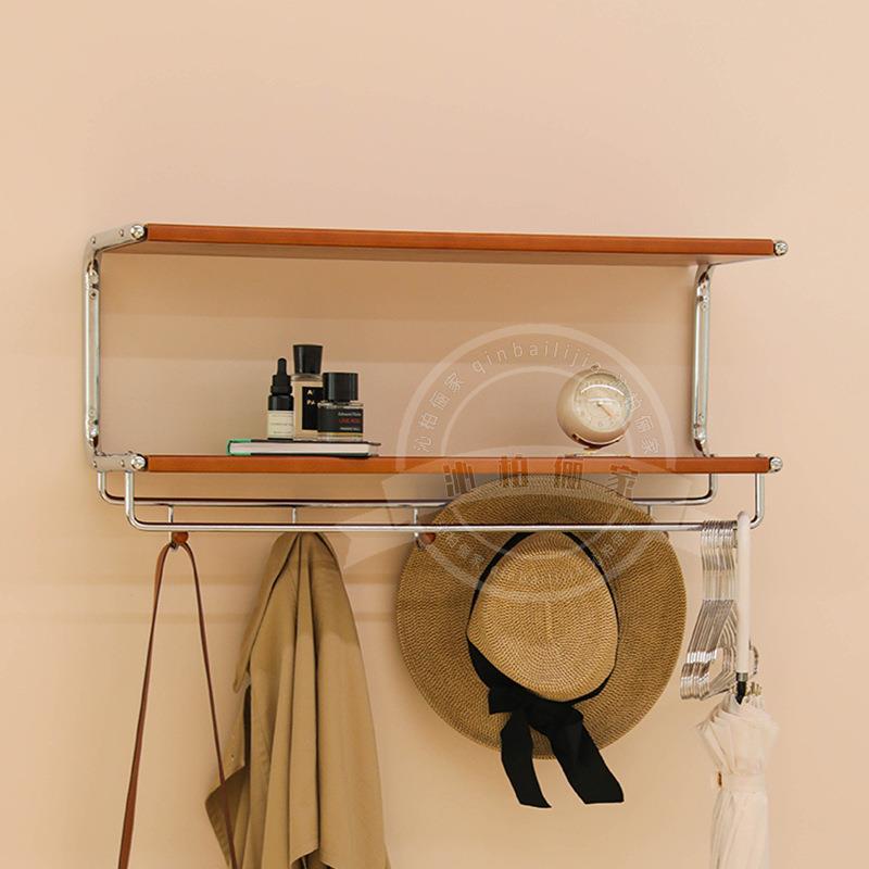 入户门网红架玄关置物架衣帽间周末置物架陈列挂墙挂衣架收纳层板