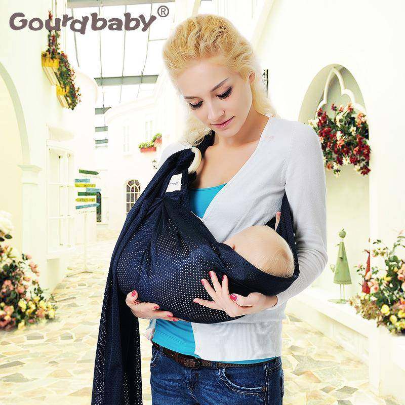 工厂宝宝儿童婴儿背带婴儿背巾有环扣网格透气育儿背巾背袋巾