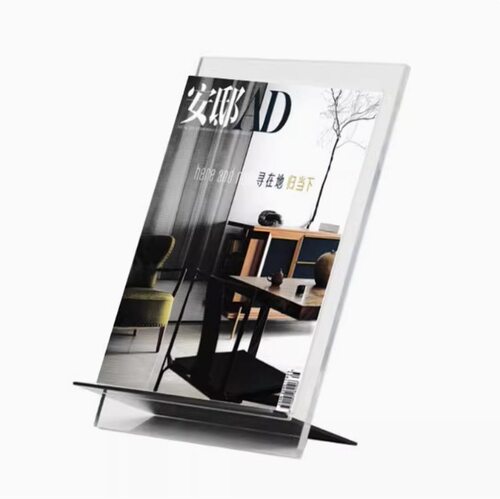 现代简约展示亚克力书架极简创意杂志架摆件样板房处书房软装饰品