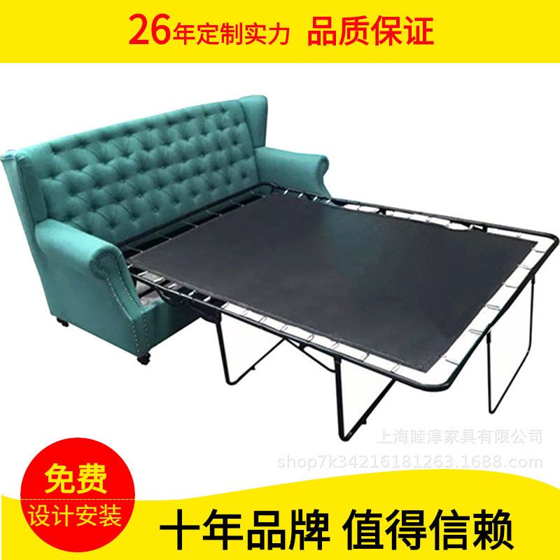 沙发床客厅双人沙发美式简约北欧现货布艺多功能可折叠坐卧两用