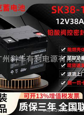 深圳山克铅酸电池SK12-38自动化控制通讯系统12V38Ah铅酸免维护