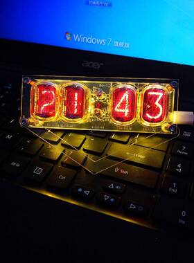 外贸热销IN-12辉光钟成品4位时钟七彩LED复古时钟