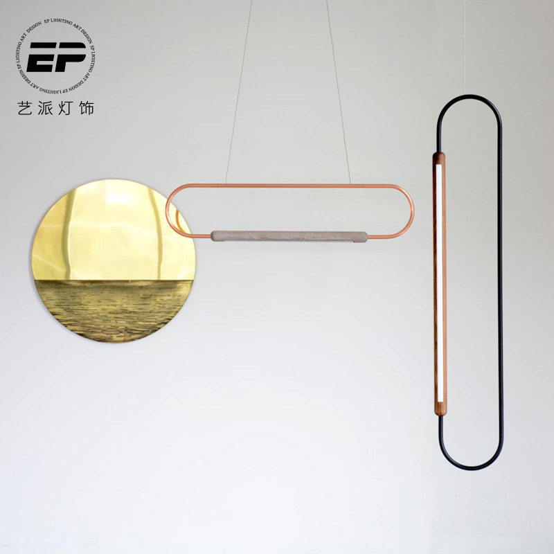 简约现代创意个性餐厅吧台书房书桌灯北欧设计展厅家具店实木吊灯