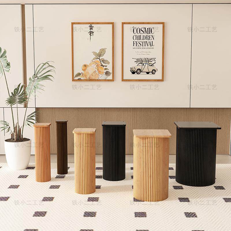 罗马柱线条桌脚办公桌腿支架大理石岩板餐桌岛台茶桌书桌实木底座