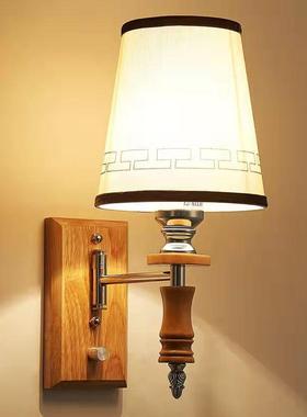 北欧实木壁灯现代简约床头卧室客厅原木创意过道走廊led墙壁灯具