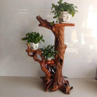 根雕花架树根仿古根雕实木根摆件盆景底座木花艺术博古架树桩