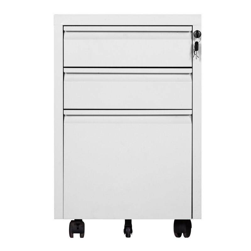 南特文件柜活动柜矮柜三层抽屉柜铁皮柜办公柜储物柜桌下移动