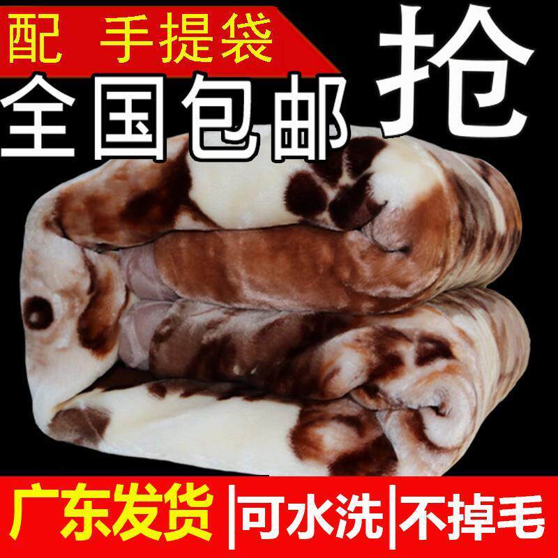 广东加厚拉舍尔毛毯双层冬季午睡毯学生被子加厚5斤冬季盖毯